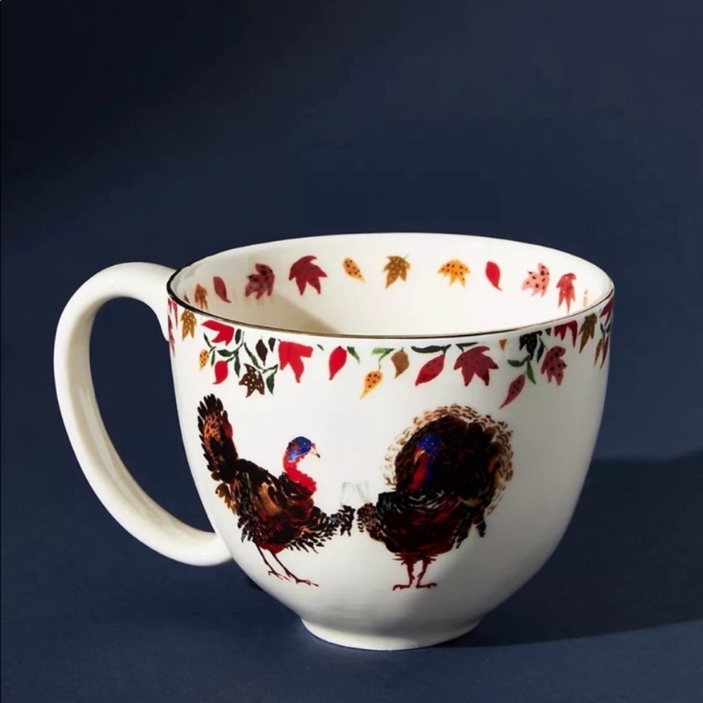 Anthropologie Inslee Fariss Coffee Mug, Turkey , Fall Autumn new unused